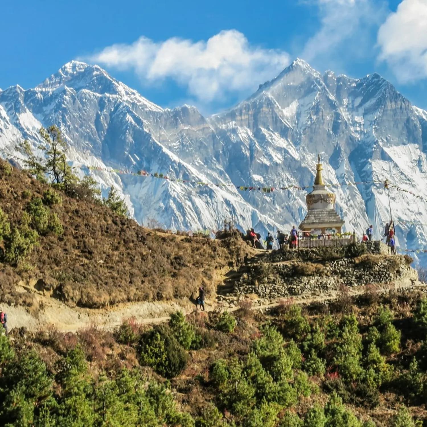 Tengboche stupa with Everest behind