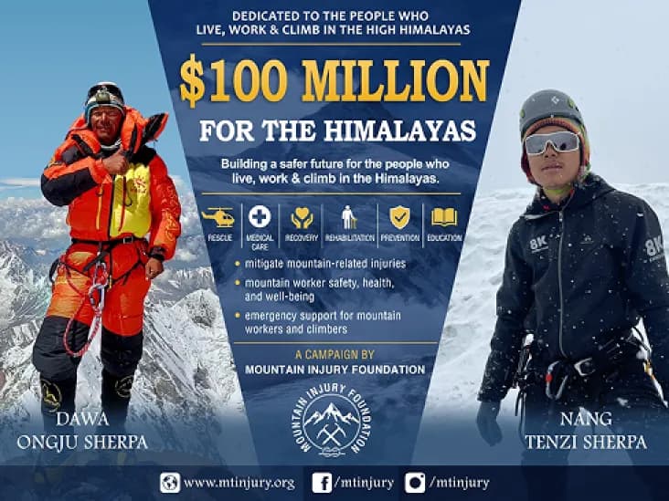 100 Million for the Himalayas fundraising campaign poster 100 Million for the Himalayas fundraising campaign poster